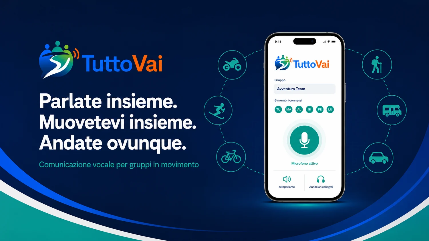 TuttoVai, comunicazione vocale per moto, sci, bici, trekking, camper e auto